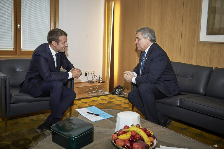 Fotografija 3: European Council June 2017 - EP President meets with the President of the French Republic