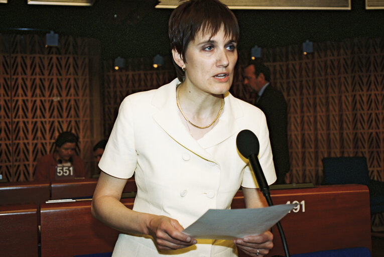 Zdjęcie 5: Speech of Mrs Anne Christine POISSON in the Hemicycle at Strasbourg