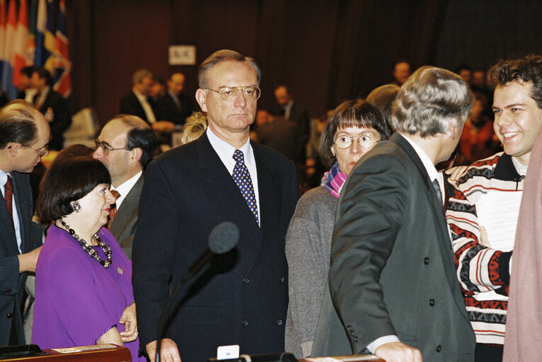 Photo 4 : Plenary Session in Strasbourg. Election of the President of the European Parliament