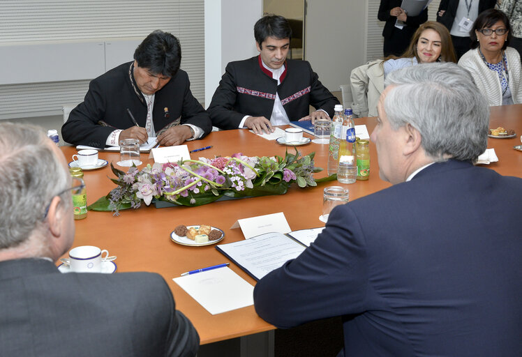 Foto 1: Official visit of the President of Bolivia. Bilateral meeting.