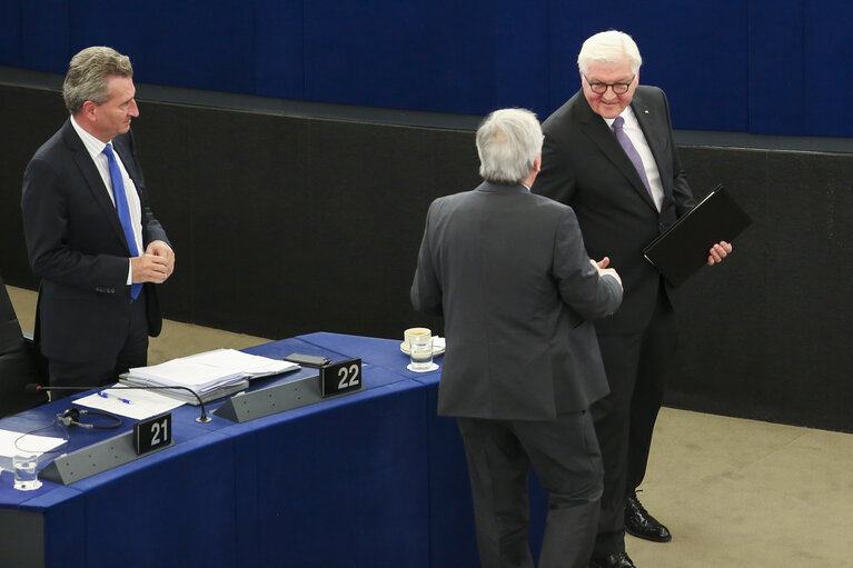 Fotografie 17: Official visit of the President of the Federal Republic of Germany. Plenary session Week 14 2017 in Strasbourg