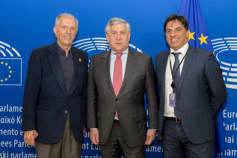 Foto 2: Antonio TAJANI - EP President meets with Salvatore Domenico POGLIESE and Carlo Alberto TREGUA