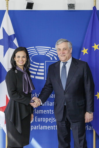 Fotografie 6: Antonio TAJANI - EP President meets with Isabel Cecilia DE SAINT MALO GARCIA DE ALVARADO, Vice-President of the Republic of Panama