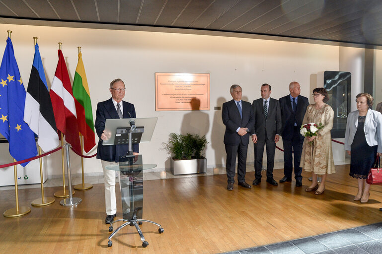 Billede 4: Antonio TAJANI - EP President inaugurates a dedication plaque to honor the victims of Soviet Totalitarism in Estonia, Latvia and Lithuania