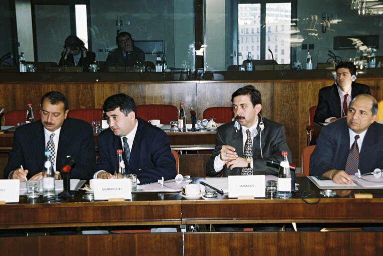 Photo 4: Meeting with ta delegation from Azerbaijan led by the Speaker of the National Assembly, Murtuz Najaf oglu ALASGAROV, also spelled as Murtuz ALESKEROV