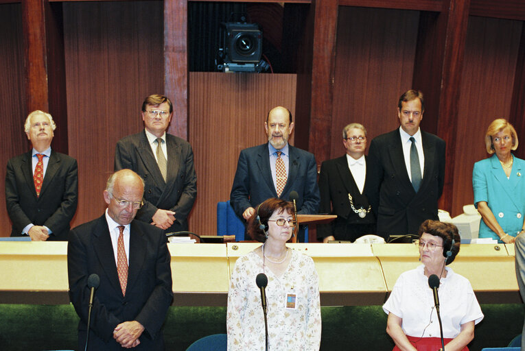 Photo 6 : Plenary session in Strasbourg - Tribute to  Miguel Angel BLANCO who was assassinated in the Basque Country on July 12.
