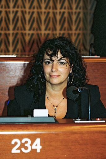 Portrait of Brian Aline PAILLER in the Hemicycle at Strasbourg