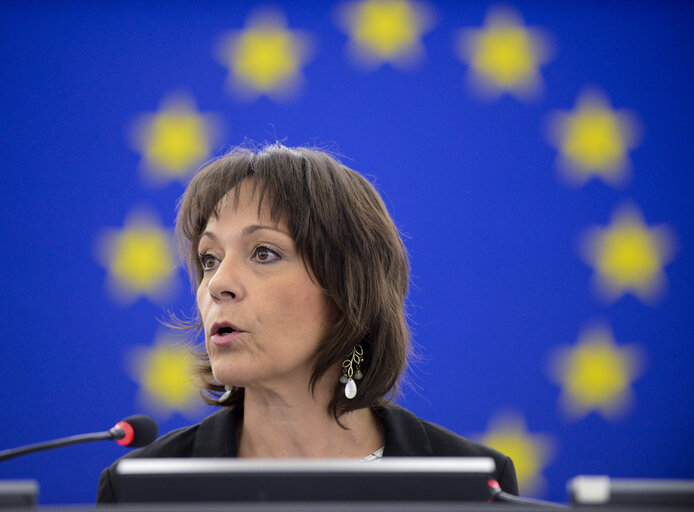 Sylvie GUILLAUME, EP Vice-President in plenary chamber in Strasbourg
