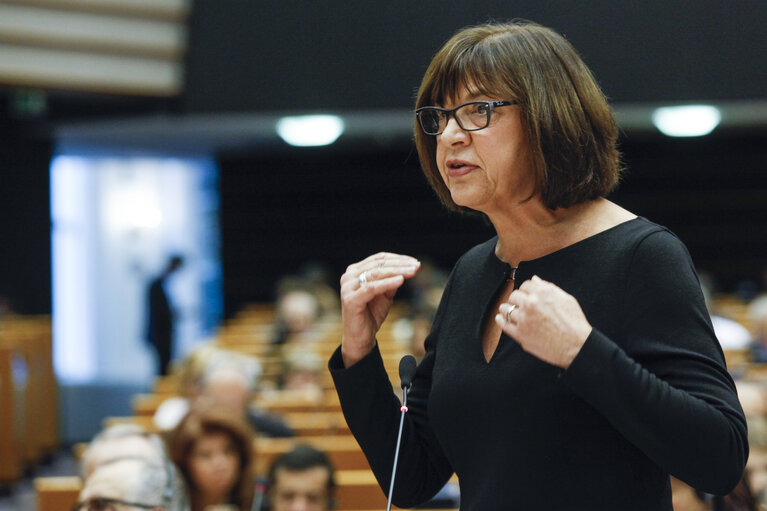 Billede 3: Plenary session in Brussels - week 46 2014 - EP President Opening of the Plenary: 25th anniversary of the fall of the Berlin wall.  Statement by the President