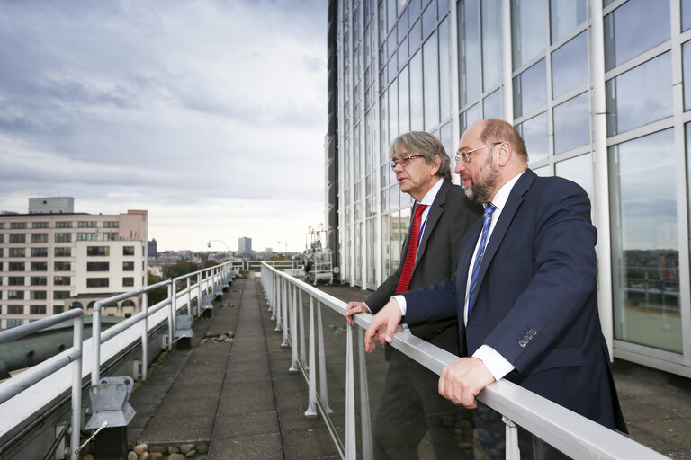Billede 1: Martin SCHULZ - EP President meets with Reinhard SILBERBERG, German Ambassador to the EU
