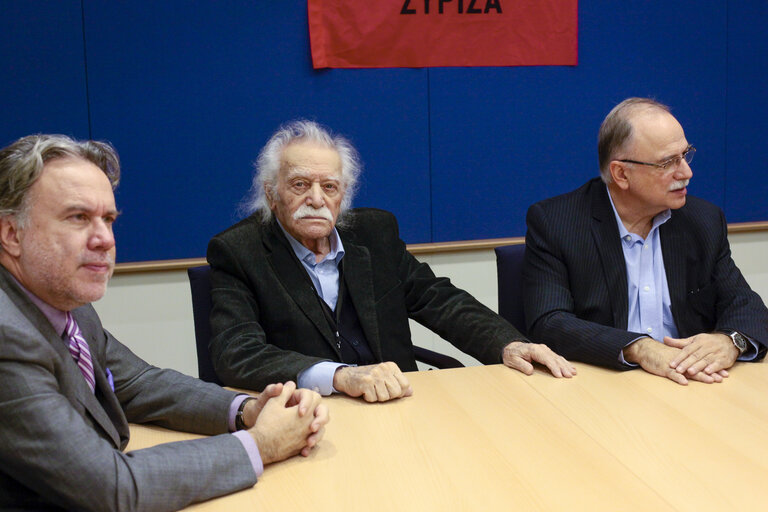 Syriza MEPs at the European Parliament in Brussels