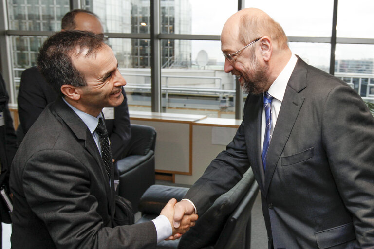Photo 4: Martin SCHULZ EP President meets with Jens GEIER, Ali ATALAN, Aslan KIZILHAN and Irfan ORTAC