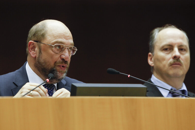 Billede 9: Plenary session in Brussels - week 46 2014 - EP President Opening of the Plenary: 25th anniversary of the fall of the Berlin wall.  Statement by the President