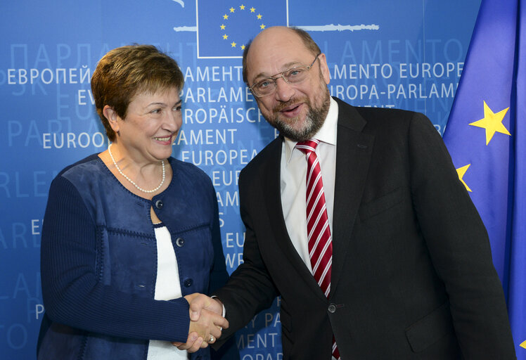 Fotogrāfija 2: Martin SCHULZ - EP President meets with Commissioner Kristalina.GEORGIEVA