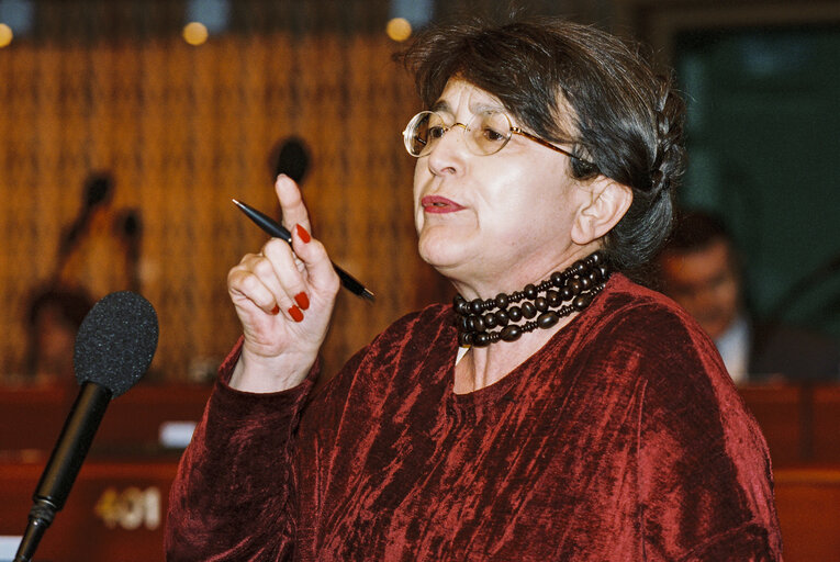 Fotogrāfija 8: MEP Maria IZQUIERDO ROJO speaks in plenary session in Strasbourg