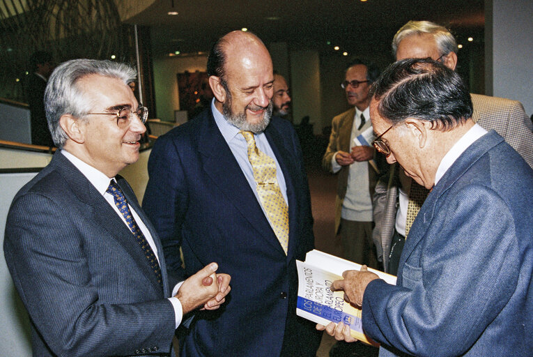 EP President presents his book in the presence of European Commissioner for Institutional Relations and Communication Strategy.