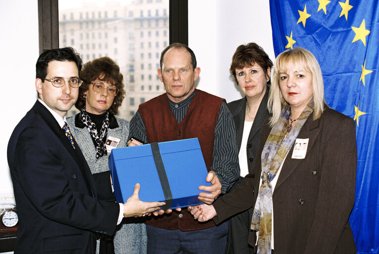 MEPs Mark Francis WATTS and Eryl Margaret McNALLY at the European Parliament in Brussels