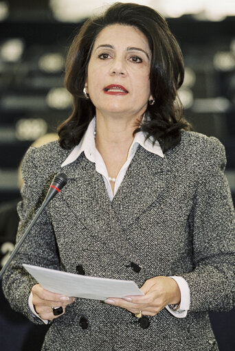 MEP Rodi KRATSA-TSAGAROPOIULOU   at the European Parliament in Strasbourg