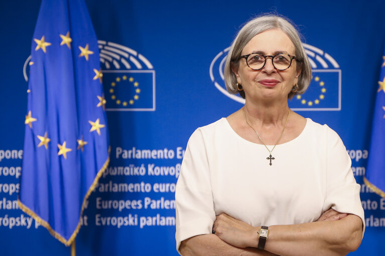 Mireille D'ORNANO in the European Parliament in Brussels