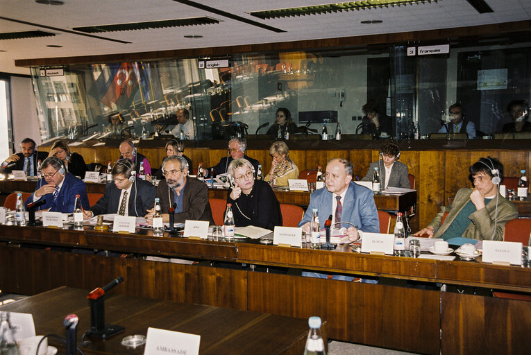 Photo 3: Meeting with ta delegation from Azerbaijan led by the Speaker of the National Assembly, Murtuz Najaf oglu ALASGAROV, also spelled as Murtuz ALESKEROV