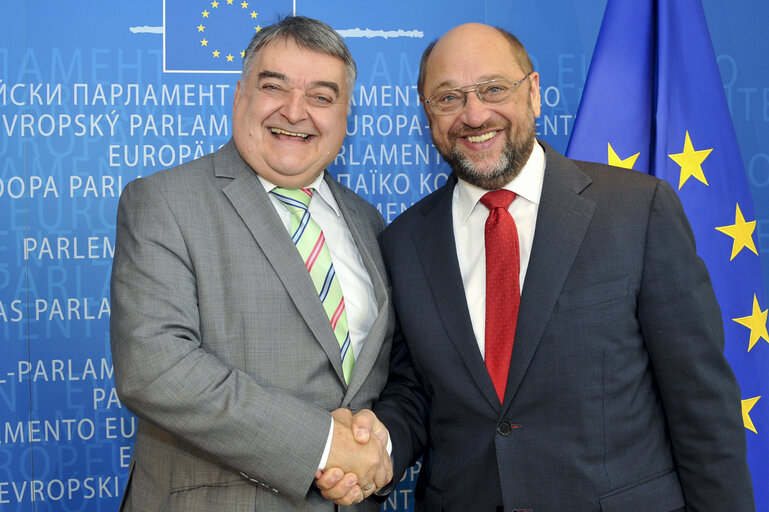 Foto 2: Martin SCHULZ - EP President meets with MEP Herbert REUL