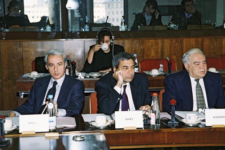 Photo 2: Meeting with ta delegation from Azerbaijan led by the Speaker of the National Assembly, Murtuz Najaf oglu ALASGAROV, also spelled as Murtuz ALESKEROV