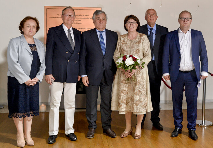 Billede 8: Antonio TAJANI - EP President inaugurates a dedication plaque to honor the victims of Soviet Totalitarism in Estonia, Latvia and Lithuania