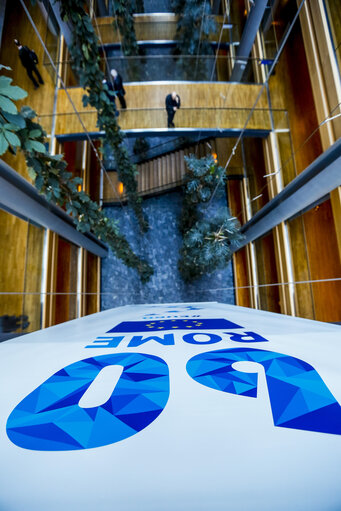 Photo 14: Banner for the 60th anniversary of the European Parliament in Strasbourg