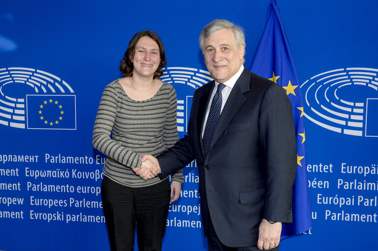 Photo 1: Antonio TAJANI - EP President meets with Kati PIRI