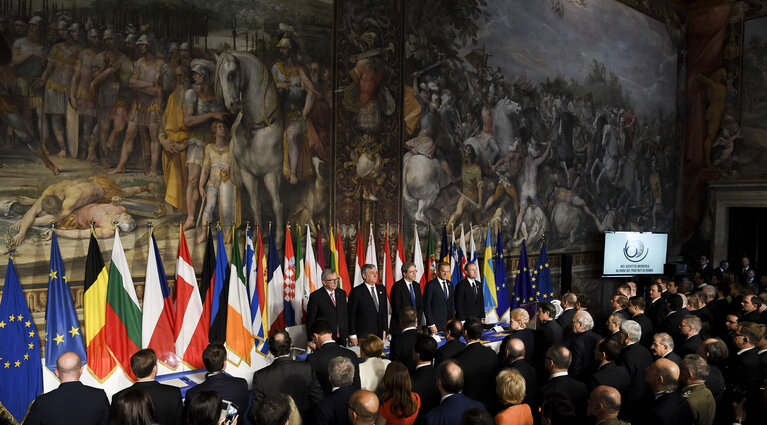 Fotogrāfija 19: Celebration of the ' 60 years of the Treaty of Rome ' in Campidoglio - Ceremony of the signature of the Rome declaration