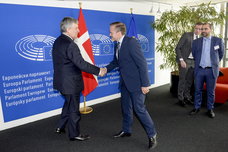 Antonio TAJANI - EP President meets with Anders SAMUELSEN, Danish Foreign Affairs Minister