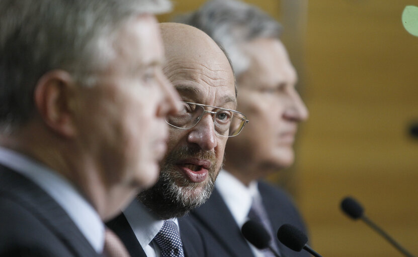 Fotogrāfija 5: Press point following the Conference of Presidents