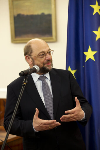 Fotografie 7: Mr Martin Schulz (L), the President of the European Parliament, meets with Marshal of the Sejm (Parliament)