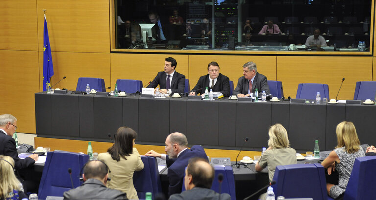 Foto 5: State of Play and Prospects in the EU accession process of Macedonia, with the Minister of Foreign Affairs of the Republic of Macedonia.