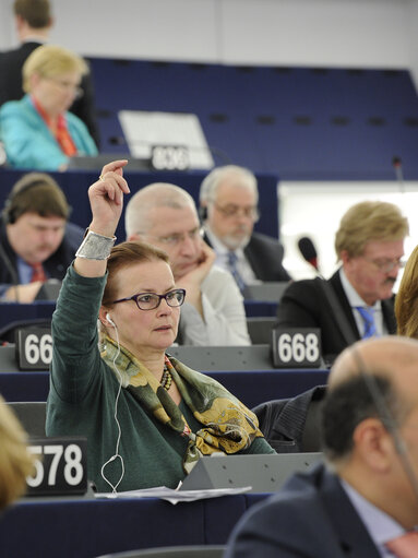 Fotografia 4: Danuta JAZLOWIECKA in plenary session week 16 2013 in Strasbourg