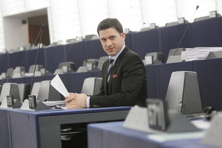 Foto 9: Petru Constantin LUHAN in the hemicycle in Strasbourg