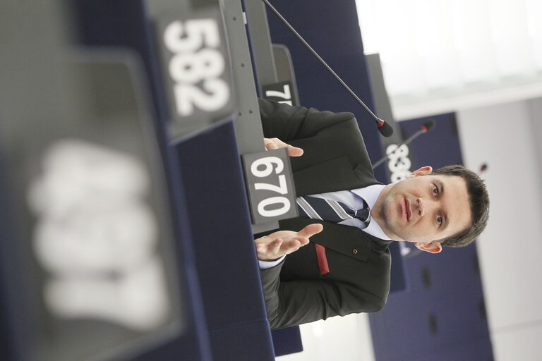 Foto 6: Petru Constantin LUHAN in the hemicycle in Strasbourg