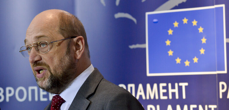 Photo 3 : Press conference of Martin SCHULZ - EP President on the Multiannual Financial Framework (MFF)