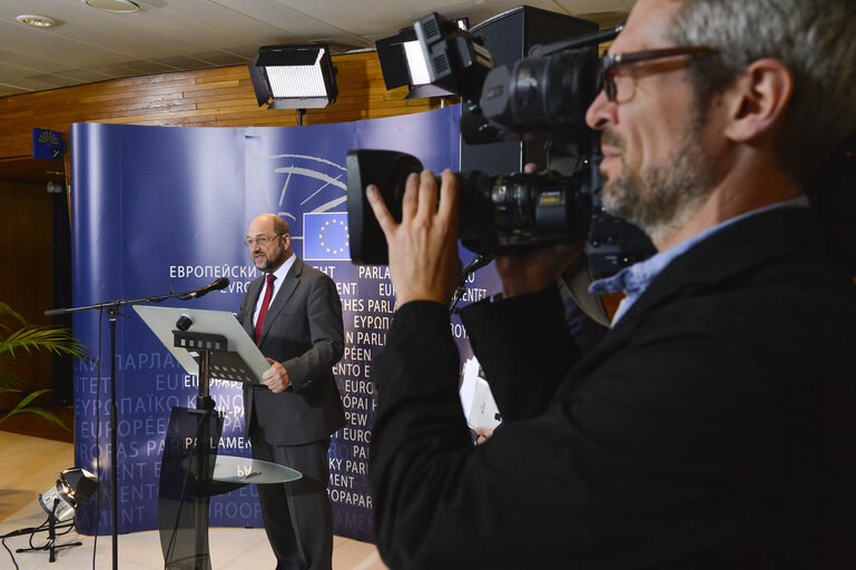 Photo 11 : Press conference of Martin SCHULZ - EP President on the Multiannual Financial Framework (MFF)