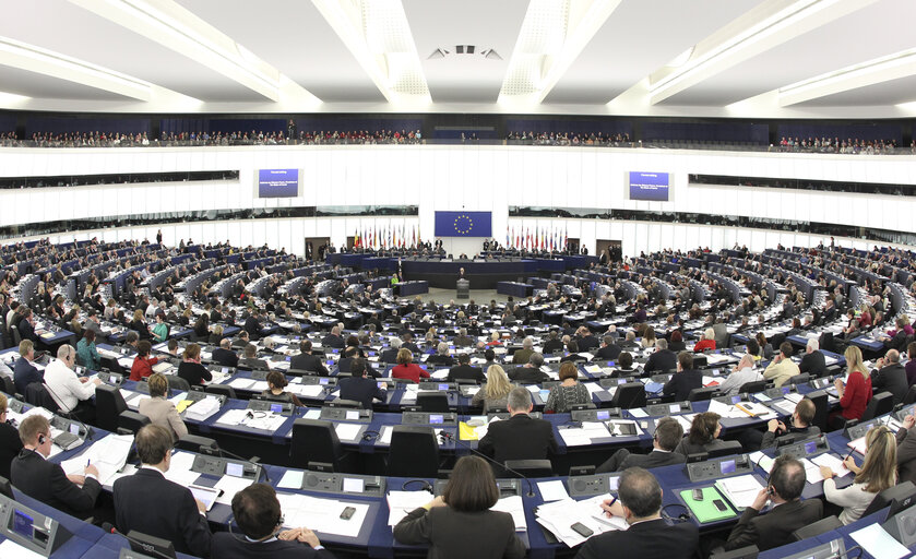 Photo 17 : Official visit of the President of Israel to the European Parliament in Strasbourg - Formal sitting