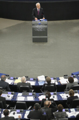 Photo 14 : Official visit of the President of Israel to the European Parliament in Strasbourg - Formal sitting