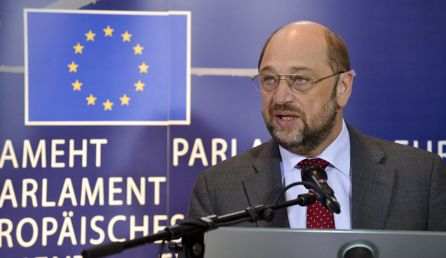 Press conference of Martin SCHULZ - EP President on the Multiannual Financial Framework (MFF)
