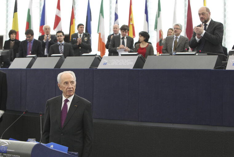 Photo 9 : Official visit of the President of Israel to the European Parliament in Strasbourg - Formal sitting