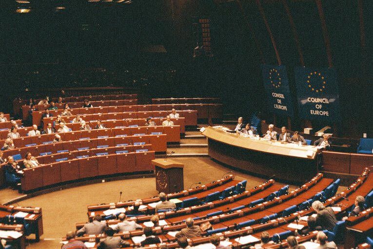 Foto 43: Session of the Council of Europe in the hemicycle in Strasbourg