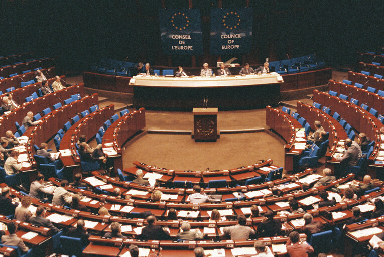 Foto 36: Session of the Council of Europe in the hemicycle in Strasbourg