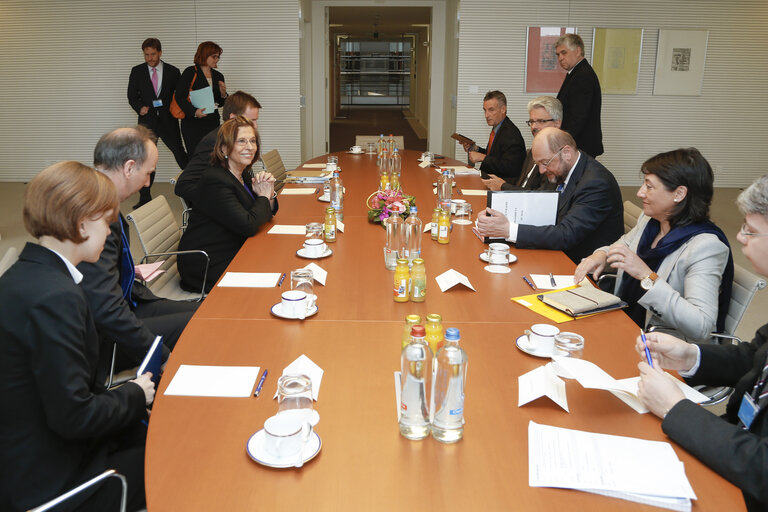 Martin SCHULZ, EP President, meets with Frances D'SOUZA, lord speaker.