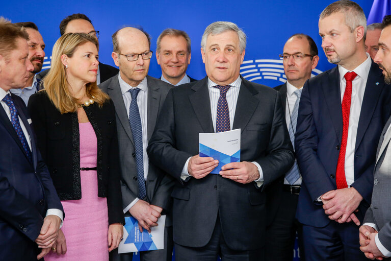 Antonio TAJANI - EP President meets with a delegation of Coalition #Industry4Europe