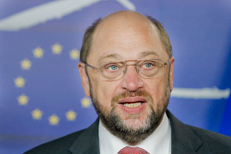 Fotografi 37: EP President meets with the President of Cyprus - Press point