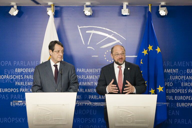 Fotografi 36: EP President meets with the President of Cyprus - Press point