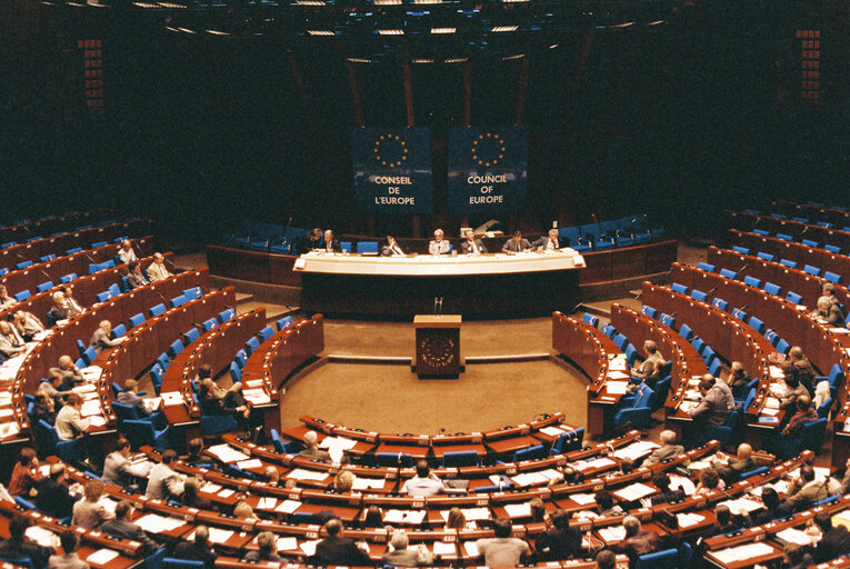 Foto 32: Session of the Council of Europe in the hemicycle in Strasbourg